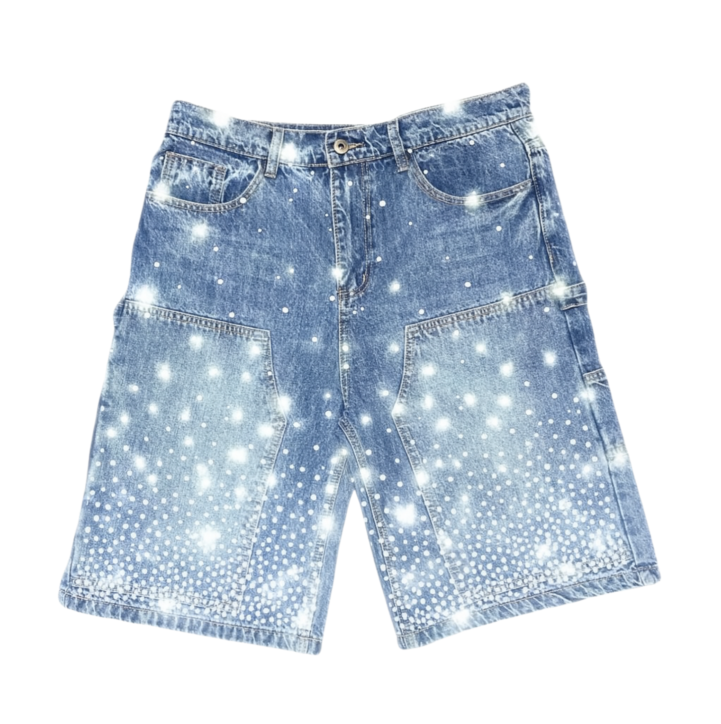 DENIM FRGVN RHINE STONE JORTS