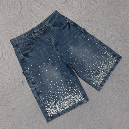 DENIM FRGVN RHINE STONE JORTS