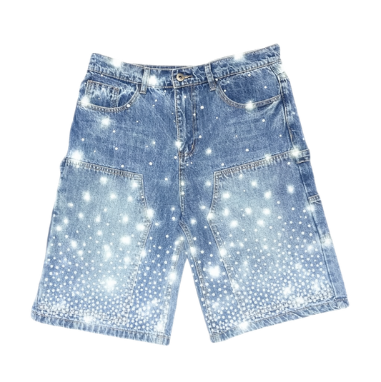 DENIM FRGVN RHINE STONE JORTS